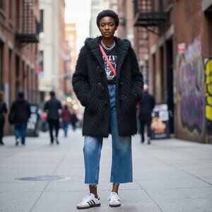 Vintage Shaggy MOHAIR SCOTTISH Wool Hooded Sweater Teddy Coat Size Large